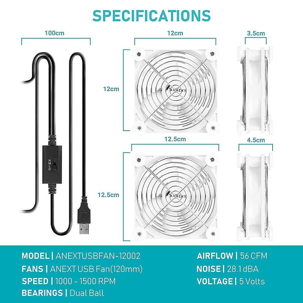 Thumbnail: ANEXT 120mm USB Multi Fan White 2 Packs