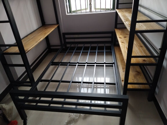 縮圖：(包送貨包安裝) 工業風上下雙層 多功能帶書桌 高架床 子母床 高低床 可訂做尺寸 黑白兩色 mb009
