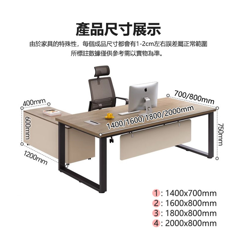 縮圖：（包送貨包安裝）收納儲物辦公枱 職員經理大班枱 電腦辦公枱 SFY-T006