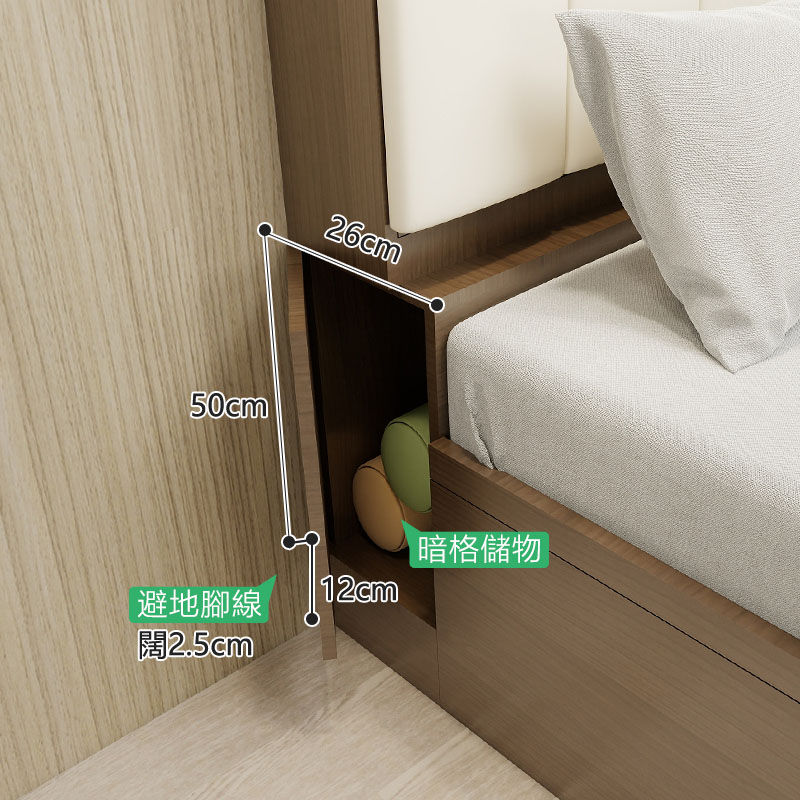 縮圖：(包送貨包安裝) 多功能儲物床 油壓床 單人床 雙人床尺寸可訂造 Ocean系列