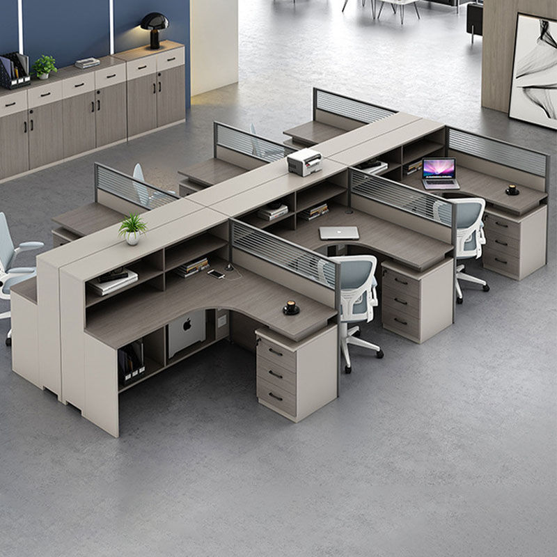 縮圖：（包送貨包安裝）辦公室組合枱 帶屏風辦公枱 SJRG-080