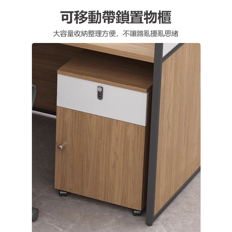 縮圖：（包送貨包安裝）辦公室組合枱 職員辦公桌 組合員工位 屏風隔間 帶側櫃辦公枱 SJRG-140