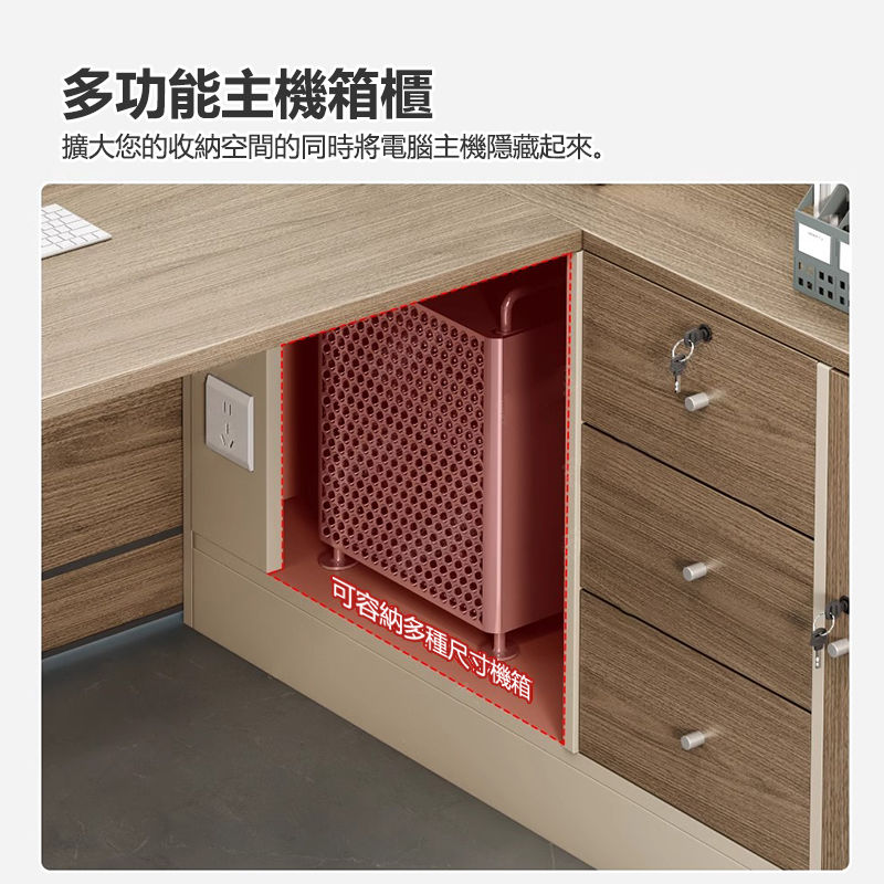 縮圖：（包送貨包安裝）辦公室組合枱 職員辦公桌 組合員工位 屏風隔間 帶側櫃辦公枱 SFY-T003