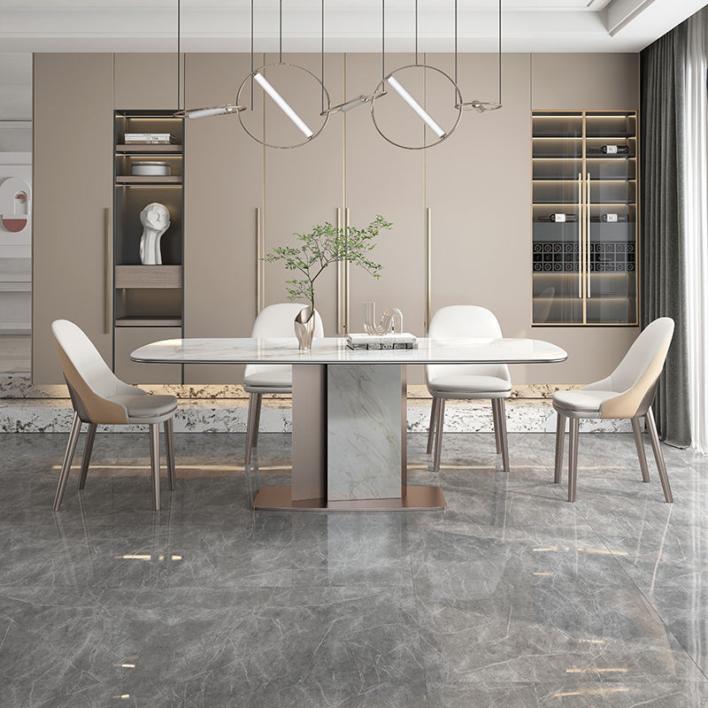 縮圖：(包送貨/安裝)岩板餐桌長方形意式極簡家用小戶型輕奢餐桌椅組合xm-C2212