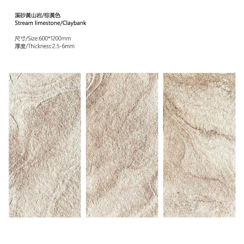 縮圖：Flexible Stone 軟瓷 Veneer Sheet 柔性石材 防水防潮 溪砂灰山岩 120x60cm 深灰色 棕黃色