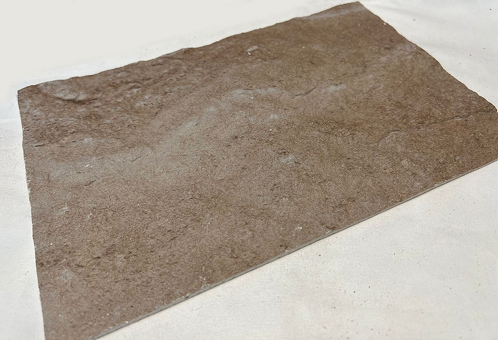 縮圖：Flexible Stone 軟瓷 Veneer Sheet 柔性石材 防水防潮 溪砂灰山岩 120x60cm 深灰色 棕黃色
