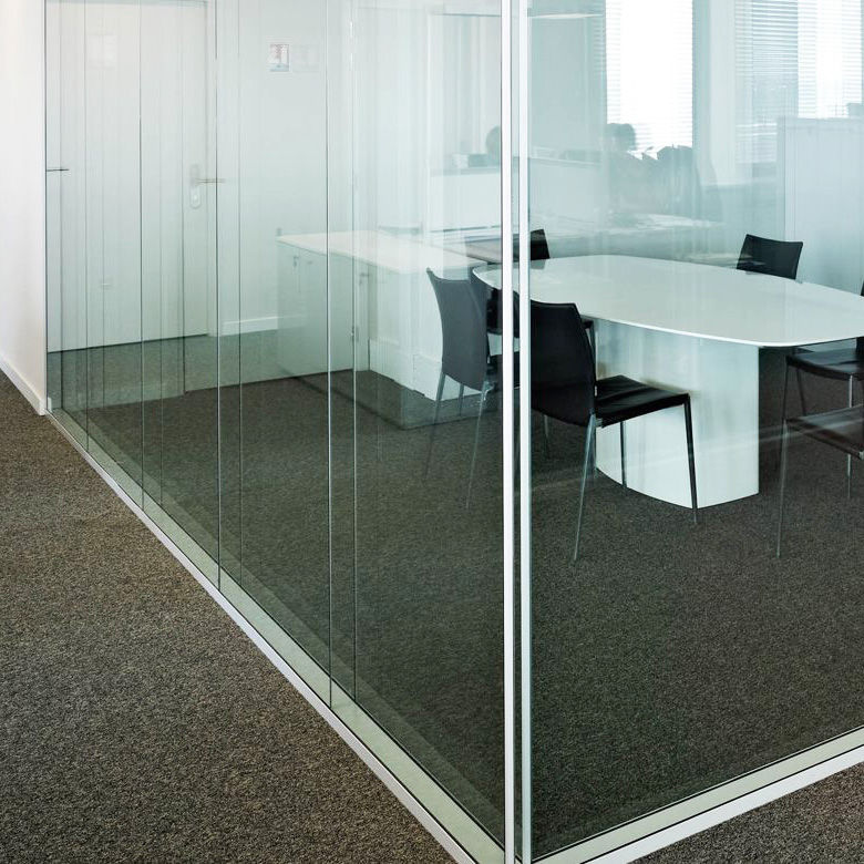 縮圖：(包送貨) 鋁合金雙玻璃/雙玻璃百葉款隔斷 辦公室全玻璃隔斷牆 磨砂鋼化玻璃隔音隔牆GWP005