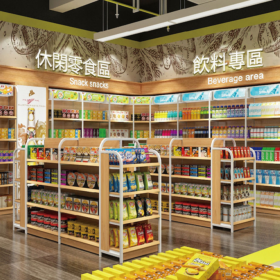 縮圖：（包送貨）超市鋼木貨架 便利店展示貨架 中島食品櫃 母嬰店單雙面陳列櫃RGL-R60A-2