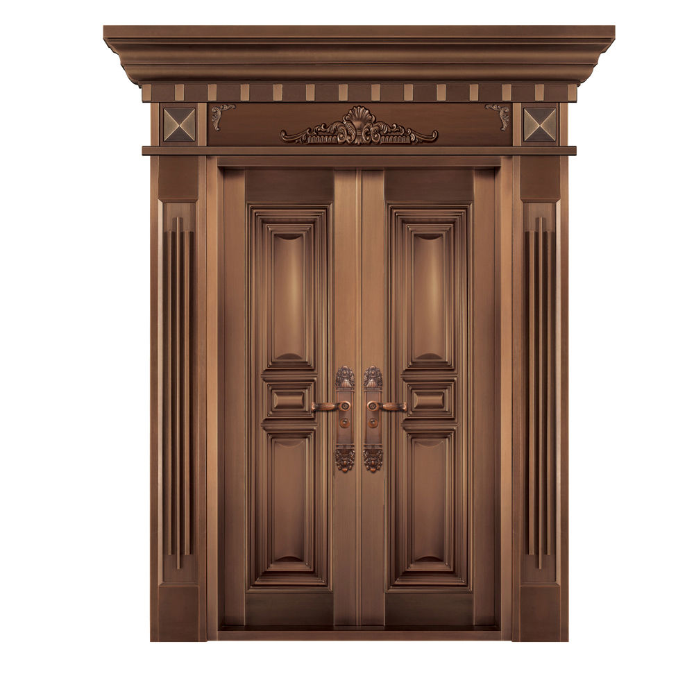 大門 入戶門 JD-2010Y 經典鋼銅門 Front Doors Exterior doors 不鏽鋼大門 表面鍍銅工藝 別墅大門 包框包鎖 多色可選