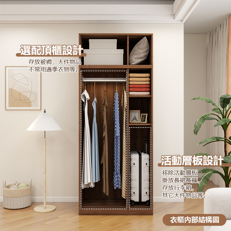 縮圖：(包送貨包安裝) 兩門 掩門衣櫃 平開門 臥室衣櫃組合 衣櫥收納櫃 THIN系列