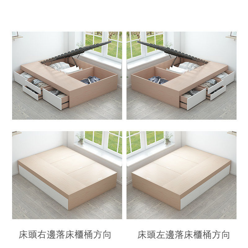 縮圖：(包送貨包安裝) 沒床頭板 儲物床加櫃桶 多色選擇 尺寸可訂做 swb118