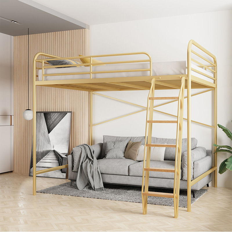 縮圖：(包送貨包安裝)鐵藝高架床 鐵床架 双人高低床 可訂做尺寸 黑白金三色 mb008