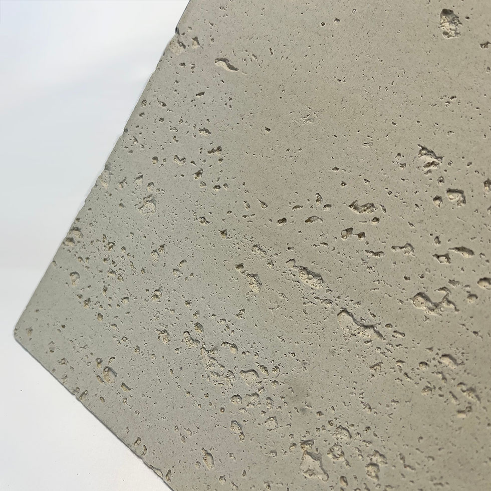 縮圖：Flexible Stone 軟瓷 Veneer Sheet 柔性石材 防水防潮 洞石 120x60cm 米白色 水泥色 黃色窯變色 白金洞石