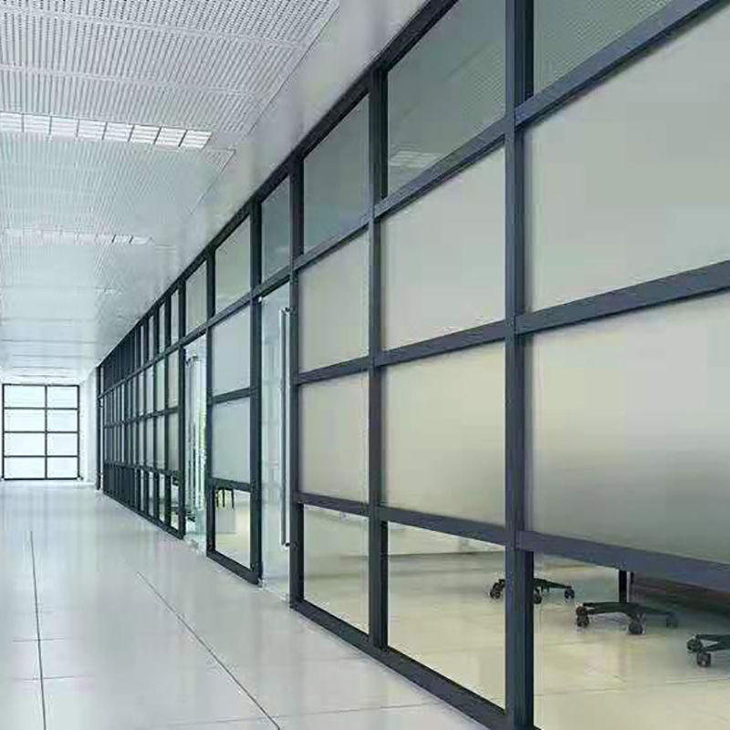 縮圖：(包送貨) 鋁合金磨砂玻璃隔斷 辦公室全玻璃隔斷牆 磨砂鋼化玻璃隔音隔牆GWP004