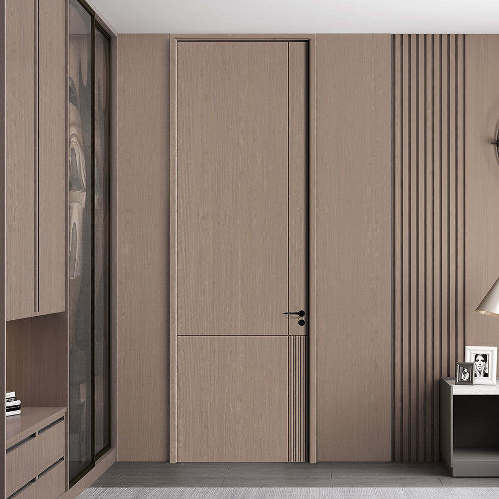 縮圖：Wooden Doors Z50 （包木框和門鎖）亨利胡桃木 XNS-E56  碳晶門 實木複合門 生態門 現代簡約風格