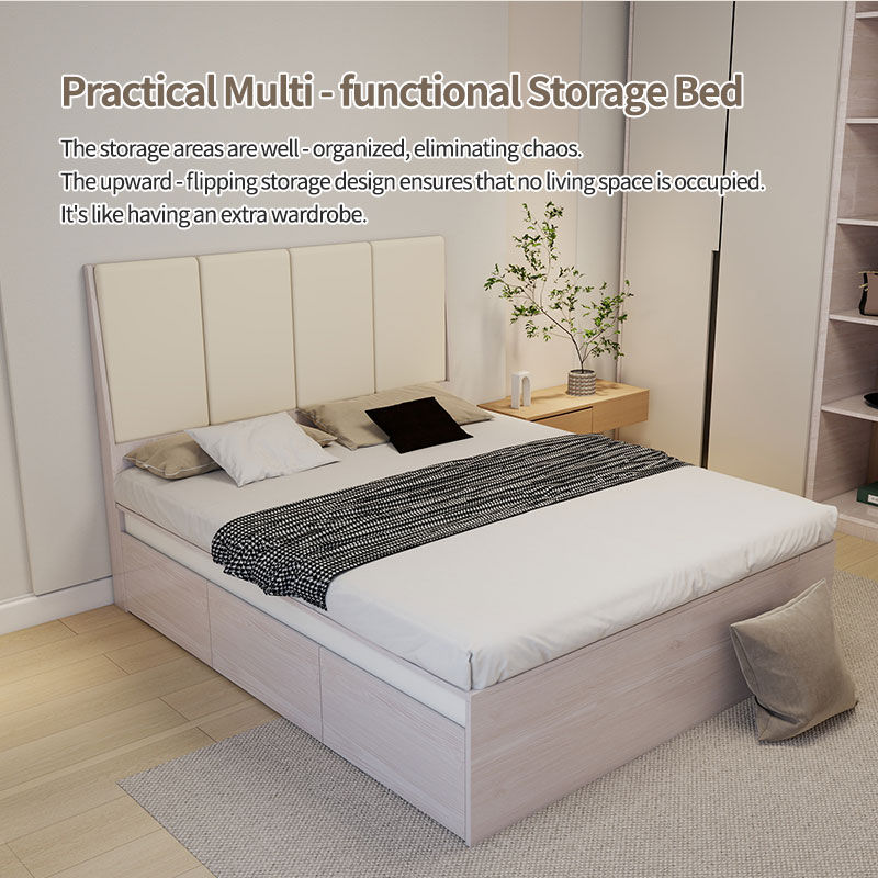 Thumbnail: Multifunctional Storage Bed, Hydraulic Bed, Single Bed, Double Bed Rose series