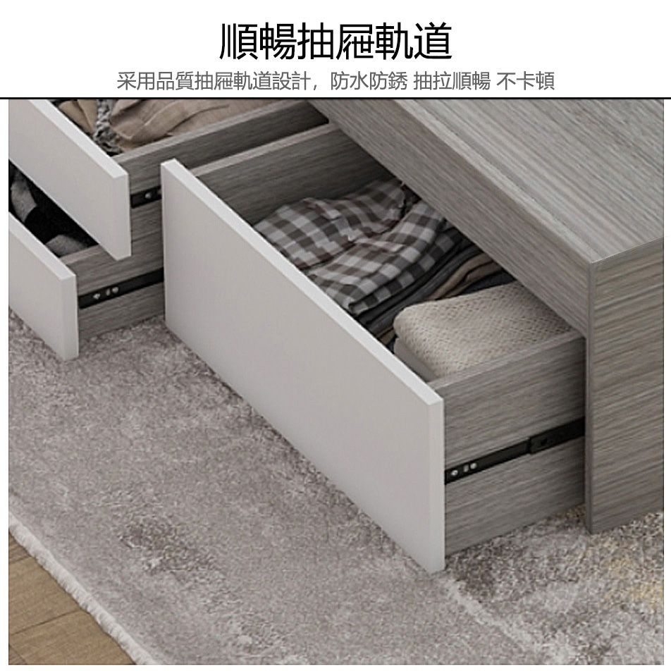 縮圖：(包送貨包安裝) 多功能儲物油壓床 單人床 雙人床 簡約 有櫃桶 尺寸可定製swb119