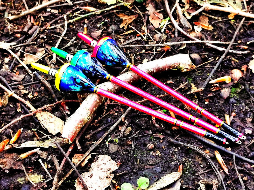 Thumbnail: Handmade Perch Bobbers. Blue. Set of 3. MADE TO ODER