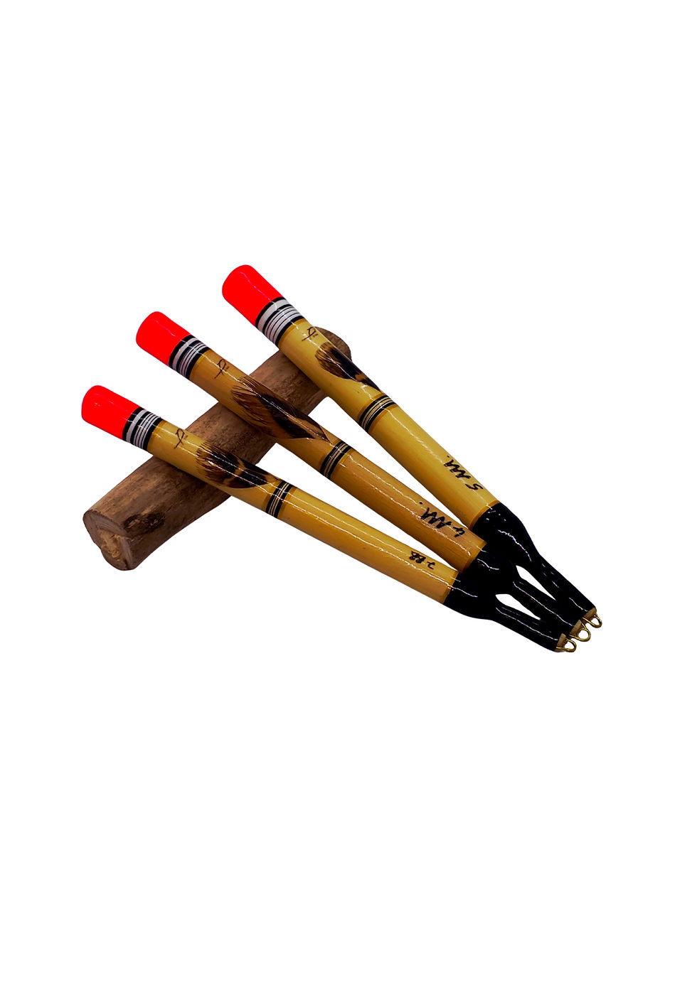 Thumbnail: Handmade Carp Stalkers. Black and Gold Whippings. Red Tips