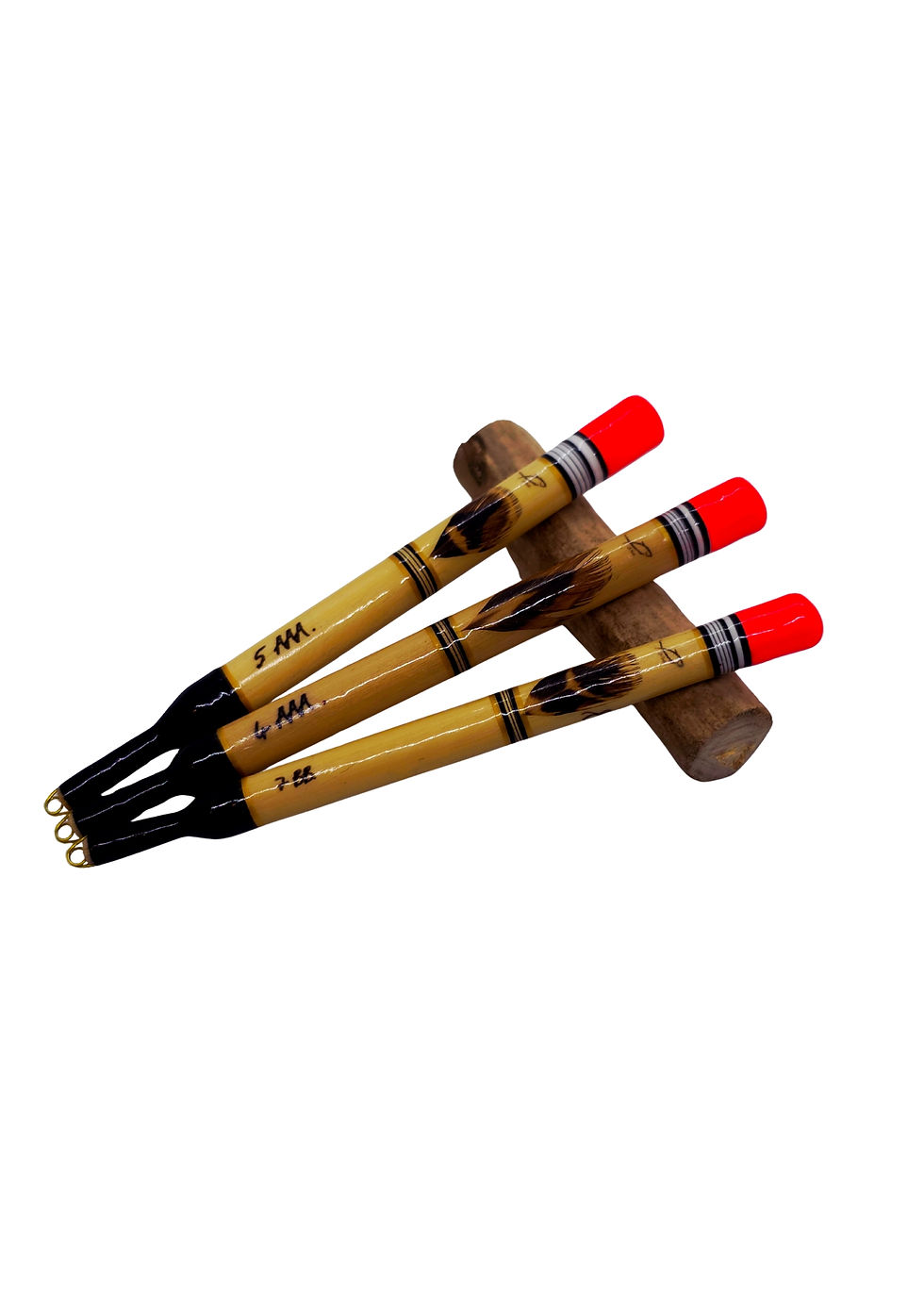 Thumbnail: Handmade Carp Stalkers. Black and Gold Whippings. Red Tips