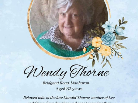 Funeral Notice For Wendy Thorne