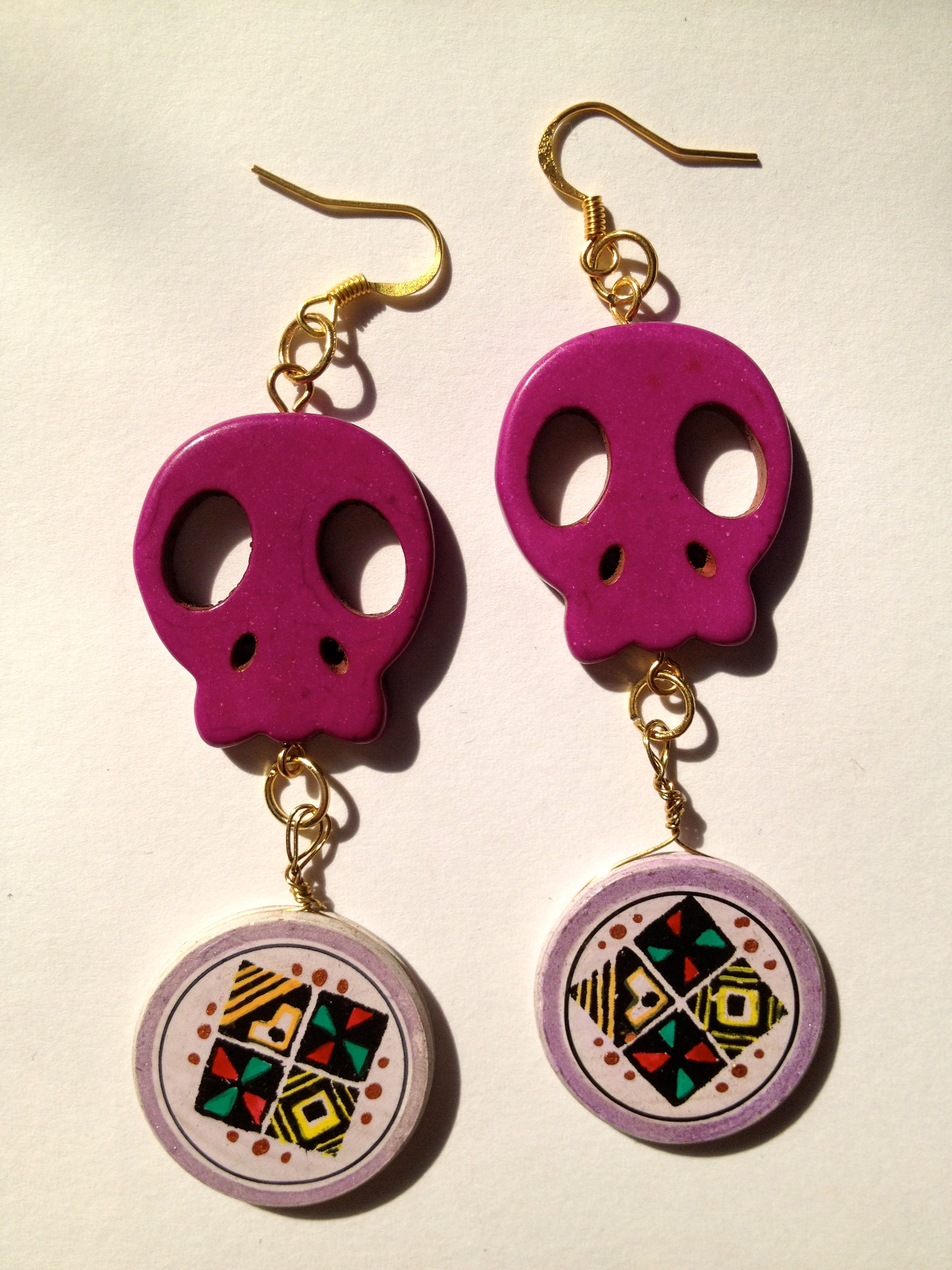 OsoMuertos Skull Earrings - Purple