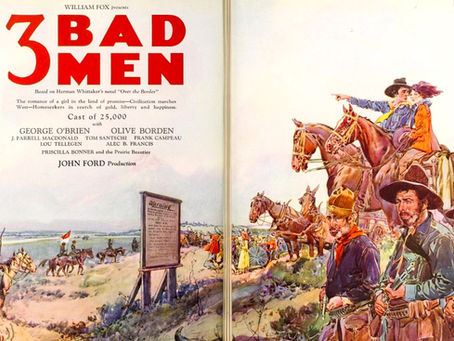 A 1926 advertisement for John Ford's silent western ‘3 Bad Men,’ screening in Cleveland with live piano