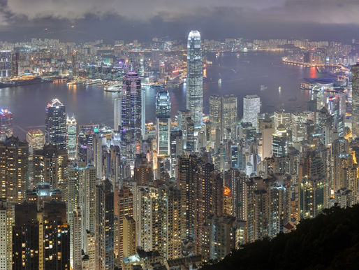 Hong Kong’s illuminated skyline viewed from Victoria Peak