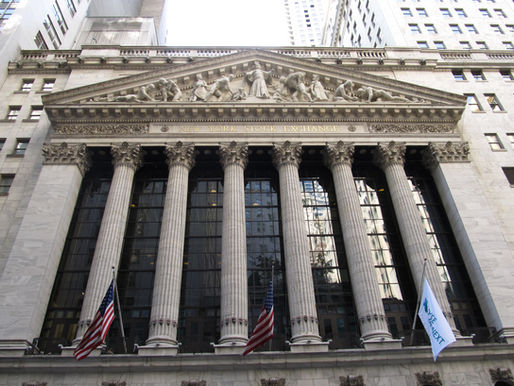 The New York Stock Exchange building on Wall Street