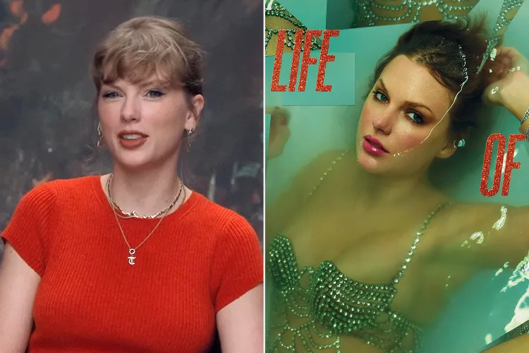 Taylor Swift; Swift's 'The Life of a Showgirl' album cover. Credit : Taylor Nation/Instagram; Mert Alas & Marcus Piggot
