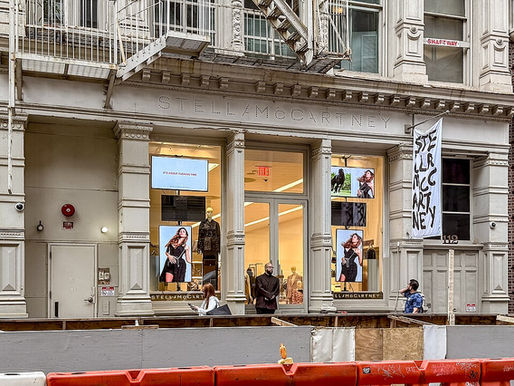 A Stella McCartney storefront, representing the label’s Spring 2027 Paris Fashion Week collection