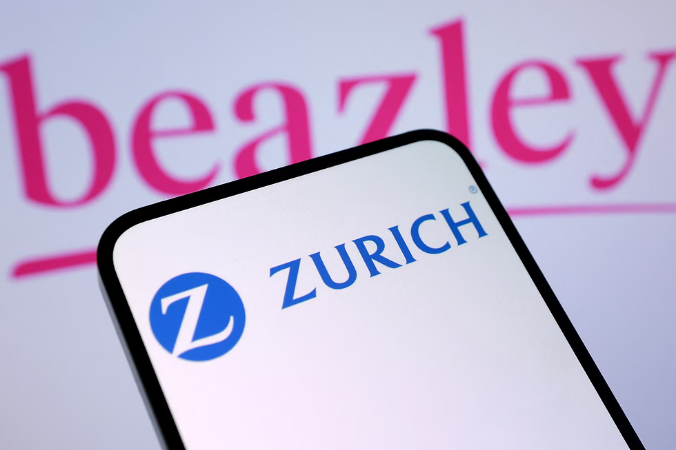 Zurich Insurance and Beazley logos are seen in this illustration taken January 22, 2026. REUTERS/Dado Ruvic