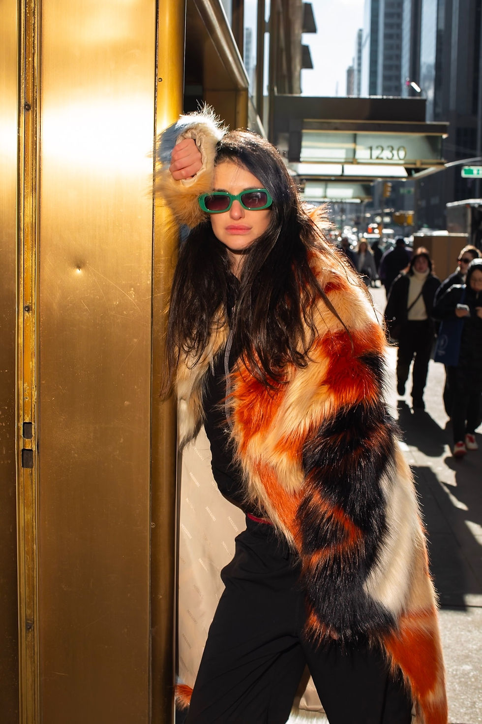 Street style outside a New York Fashion Week show