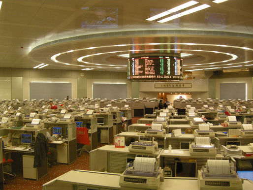 The HKEX Connect Hall in Hong Kong, home of a market whose main trading day includes a lunch break