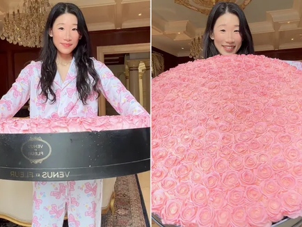 Becca Bloom shows off her extravagant Valentine’s Day roses and the lavish life behind the viral moment