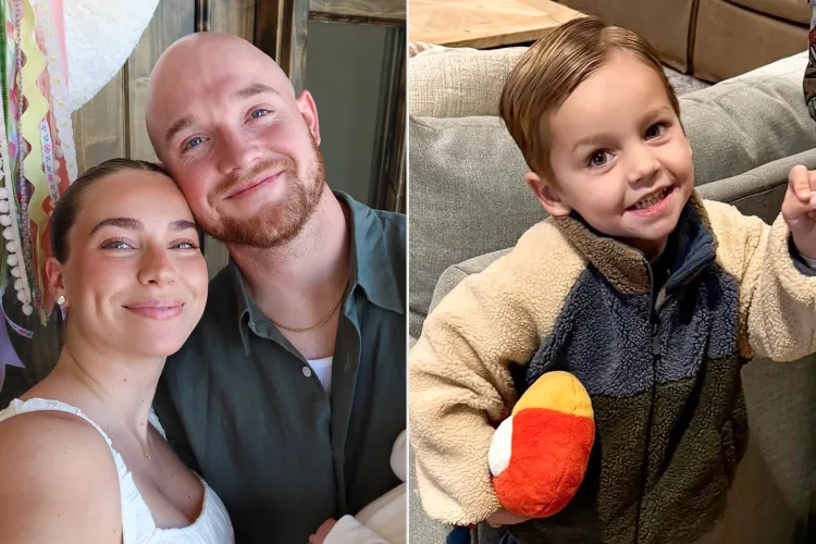 Emilie Kiser and husband Brady; son Trigg. Credit : Emilie Kiser/Instagram (2)