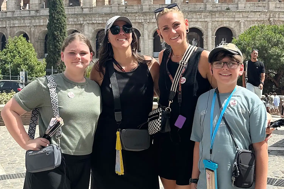 Jessica Roderick and her girlfriend and her children.