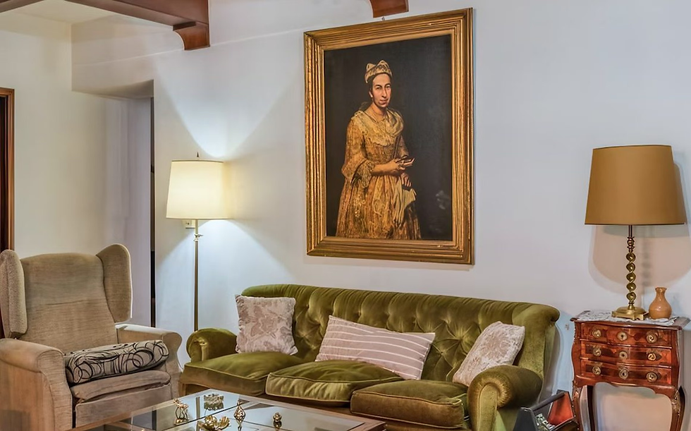 The painting by Italian artist Ghislandi in the living room in Mar del Plata. Photograph: Robles Casas & Campos