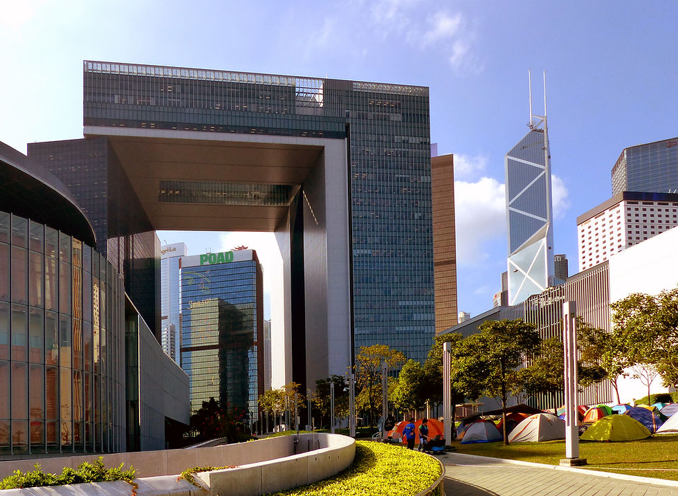 Hong Kong's Central Government Complex as the city begins its first five-year economic and social plan