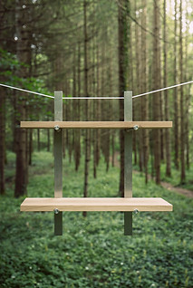 Sabana studio Wandregal Unitaria aus Edelstahl und Massivholz