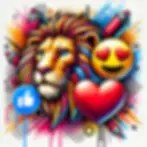 DALL·E 2025-02-23 18.53.09 - A vibrant graffiti-style artwork featuring a lion emoji 🦁 an