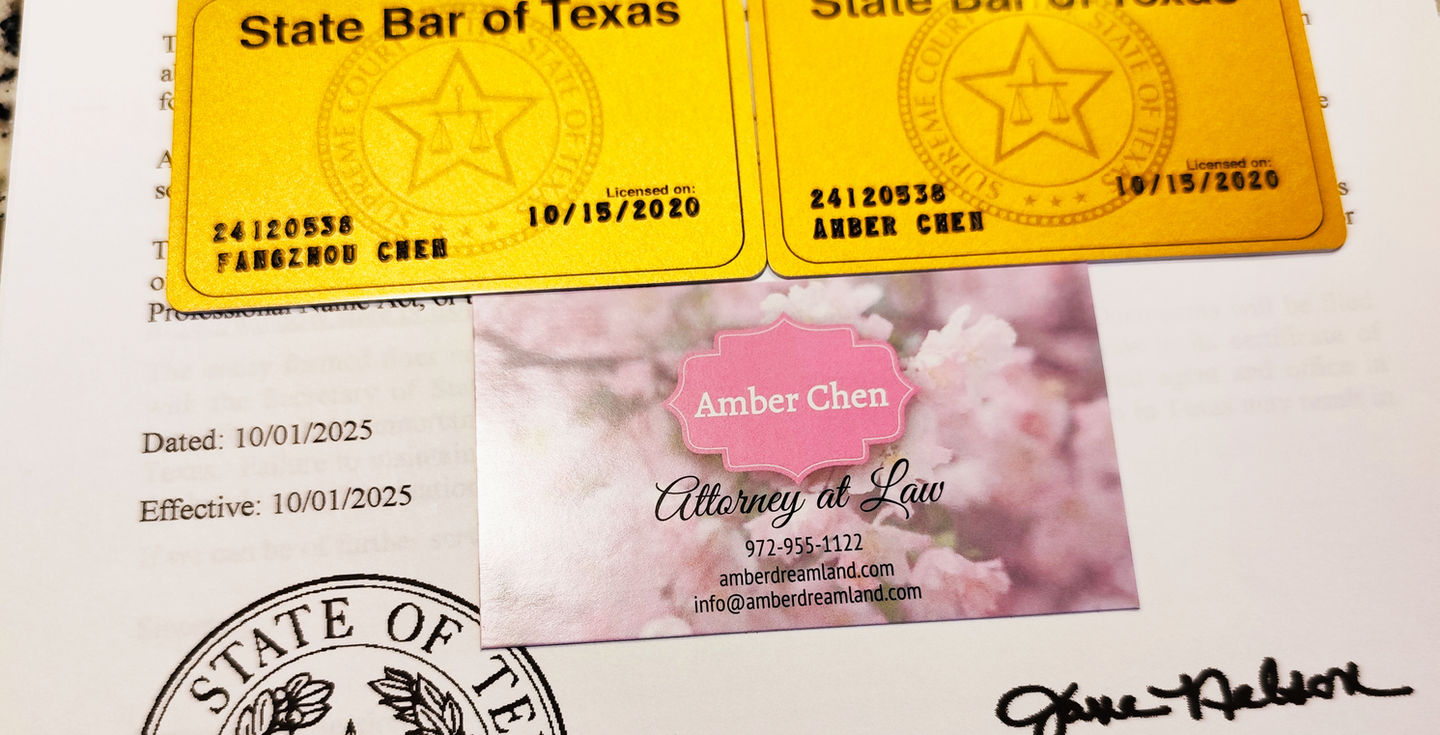 Amber's new business card. Designed by Amber Chen.