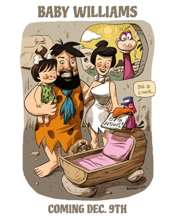 Flinstones Themed Birth Announcement