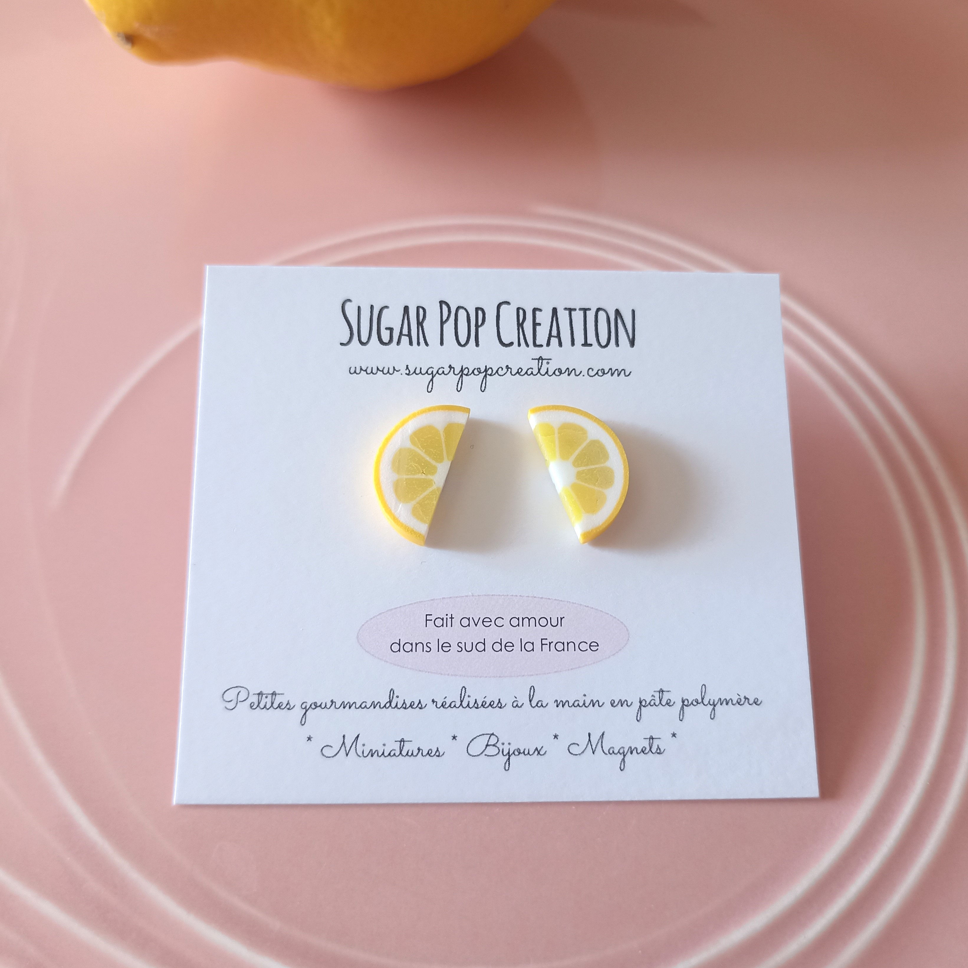Boucles d'oreille Citrons (Demi)