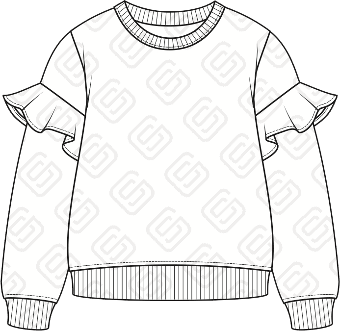 Ruffle Sleeve Sweatshirt