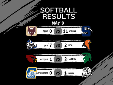 May 9 softball box scores