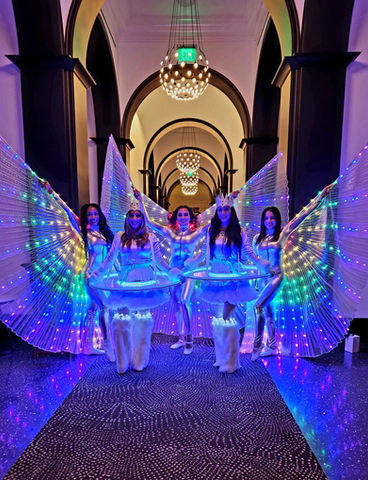 LED Wing Dancers as party entertainment