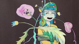 Camelia flower painting by Ruth Mateus-Berr, inspired by botanical illustration and ecological themes.