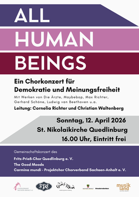 ALL HUMAN BEINGS - Chorkonzert für Demokratie und Meinungsfreiheit