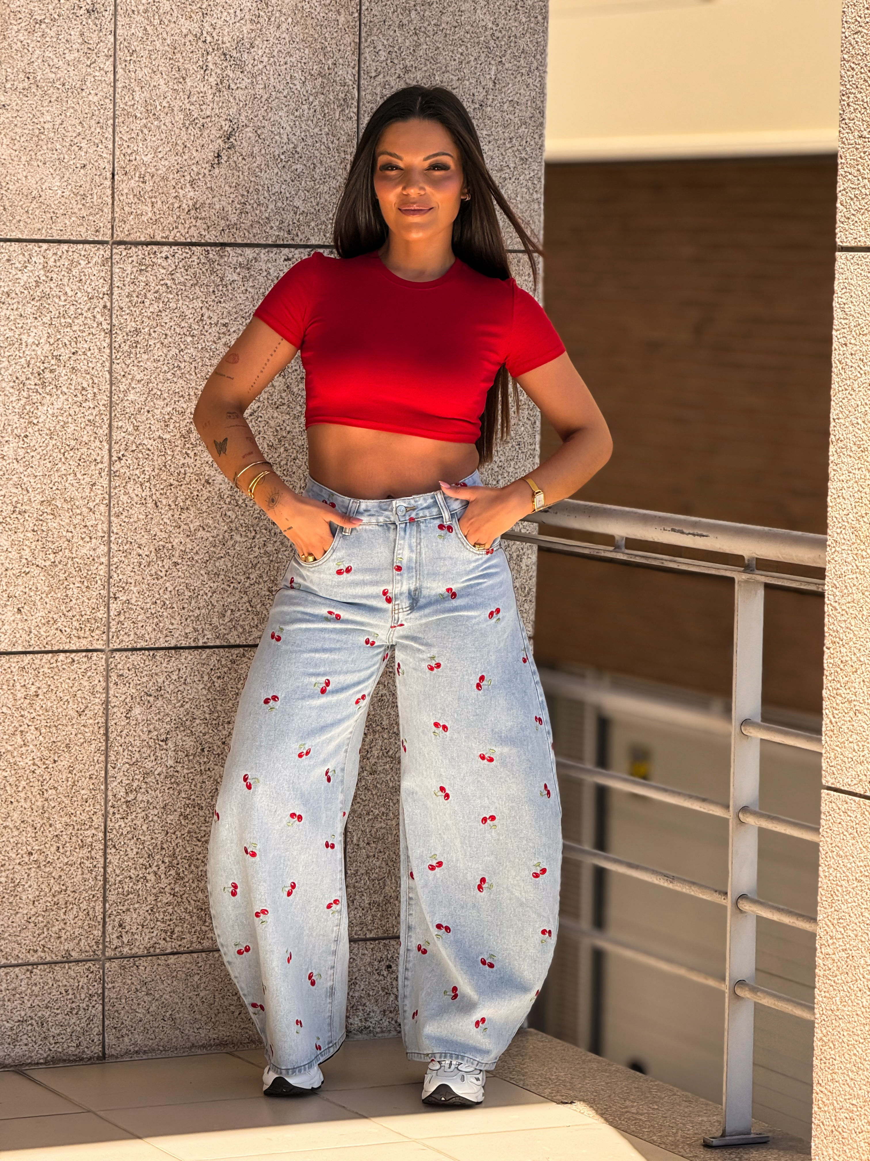 CALÇA MOCHY CEREJA  